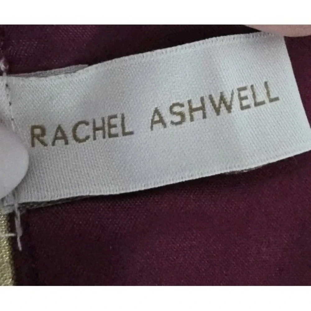Rachel Ashwell Purple Gold Stud Velvet Snowflake Table Runner Embroidery Holiday